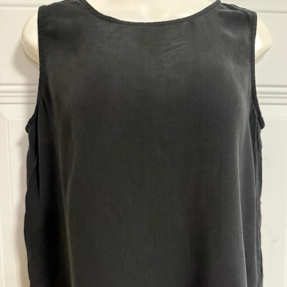 Eileen Fisher System Black Shell Blouse SZ Small Minimalist Chic - Picture 7 of 8